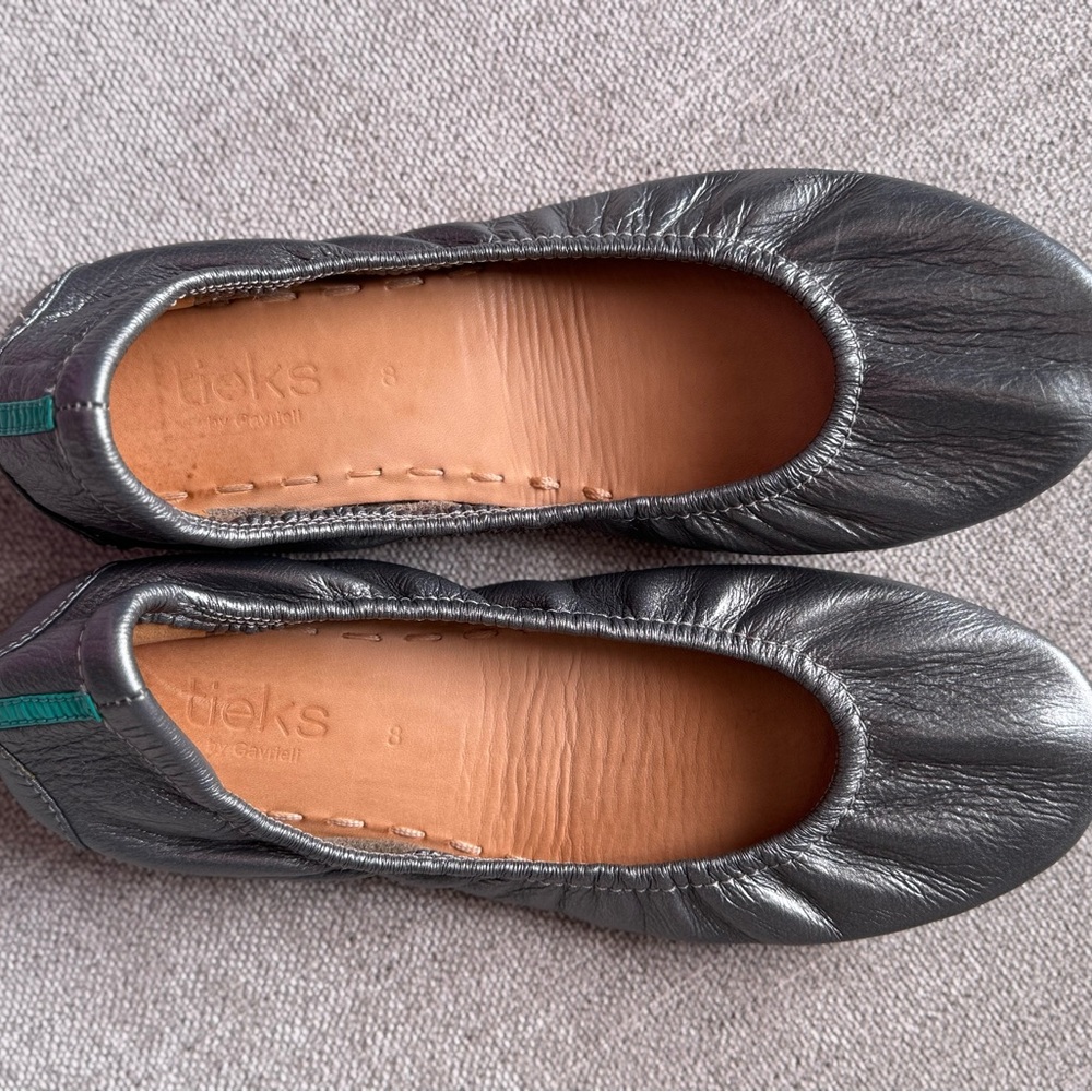Tieks Metallic Pewter Ballet Flats